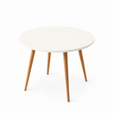 Ver imagem 1 de Mesa Jantar Sofia Redonda 80cm Branco Plus 18mm Pés de Madeira Natural Marin
