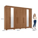 Ver imagem 2 de Guarda Roupa Casal 8 Portas 4 Gavetas Master New com Espelho e Pés e Cama Casal Invicta Jatobá