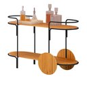 Ver imagem 2 de Carrinho Bar Órbita em Madeira Maciça Mel Estrutura em Metal Preto
