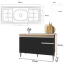 Ver imagem 2 de Balcão Tatiane com Pia e Cuba Ghelplus 120cm Amêndoa Preto Ajl Móveis