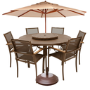 Ver imagem 1 de Conjunto de Mesa Jardim 6 Cadeiras Tela Sling Premium Ombrelone Área Externa Nossa Kasa