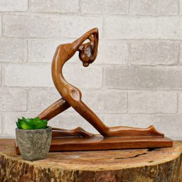 Estatueta Bailarina Cabeça pra trás 23cm Gesso Marrom - 3