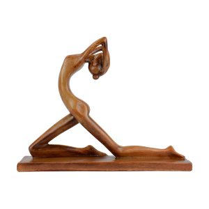 Estatueta Bailarina Cabeça pra trás 23cm Gesso Marrom