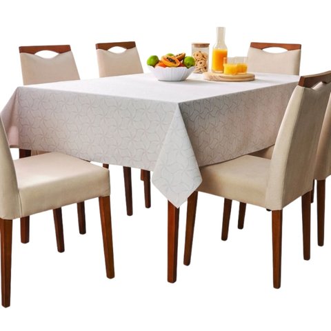 Toalha de Mesa 6 Lugares Lepper Super Prática 140x220cm Algodão Geométrica Copacabana