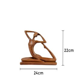 Estatueta Bailarina Estilizada 22cm Gesso Marrom - 2