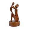 Estatueta Mae com Filho Base Alta 26cm Gesso Marrom - 1