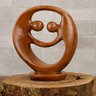 Estatueta Casal Unidos Estilizado 30cm Gesso Marrom - 3