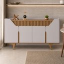 Ver mais imagens de Aparador Buffet Devon B02 Rústico 4 Portas MDF-MDP 160cm Off White Lyam Decor