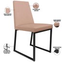 Ver imagem 3 de Cadeira Para Sala De Jantar Base Aço Industrial Preto Dafne L02 Linho Rosê - Lyam Decor