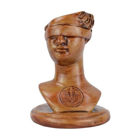 Estatueta Justiça Busto 20cm Gesso Marrom