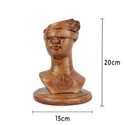 Estatueta Justiça Busto 20cm Gesso Marrom - 2