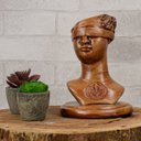 Ver imagem 3 de Estatueta Justiça Busto 20cm Gesso Marrom