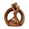 Estatueta Casal Estilizado 20cm Gesso Marrom - 1