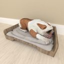 Ver imagem 1 de Cama Cachorro Caes Pequenos Casa Pet Caminha Casinha Mdf Amadeirado