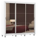 Ver imagem 2 de Guarda-Roupa Casal Madesa Lyon Plus 3 Portas de Correr de Espelho 4 Gavetas com Pés Branco Cor:Branc