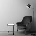 Ver imagem 2 de Mesa de Canto Modelo Industrial Lateral em Z Sieger Decoração para Sala Preto/Branco