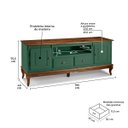 Ver imagem 5 de Rack para Sala com Pés Luis Xv 2 Portas 2 Gavetas e Nicho 60812m Hannover -verde Musgo/imbuia Glazer