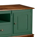 Ver imagem 3 de Rack para Sala com Pés Luis Xv 2 Portas 2 Gavetas e Nicho 60812m Hannover -verde Musgo/imbuia Glazer