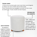 Ver imagem 4 de Puff Turim Decorativo Tecido Linho Banqueta Redondo Pés de Madeira