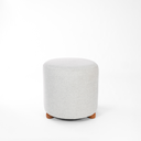 Ver imagem 1 de Puff Turim Decorativo Tecido Linho Banqueta Redondo Pés de Madeira