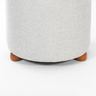 Puff Turim Decorativo Tecido Linho Banqueta Redondo Pés de Madeira - 2