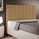 Ver imagem 2 de Cabeceira Cama Box Casal 140 cm Dália W01 Linho Bege Escuro - Lyam Decor