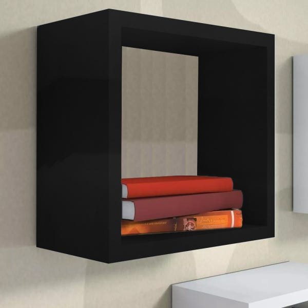 Nicho Decorativo 20x20x15cm Preto Em Mdf - 2