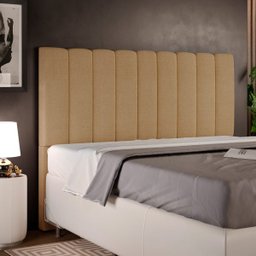 Cabeceira Cama Box Queen 160 cm Dália W01 Linho Bege Escuro - Lyam Decor - 2