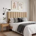 Ver imagem 1 de Cabeceira Cama Box Queen 160 cm Dália W01 Linho Bege Escuro - Lyam Decor
