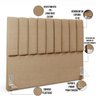 Cabeceira Cama Box Queen 160 Cm Dália W01 Linho Bege Escuro - Lyam Decor - 4