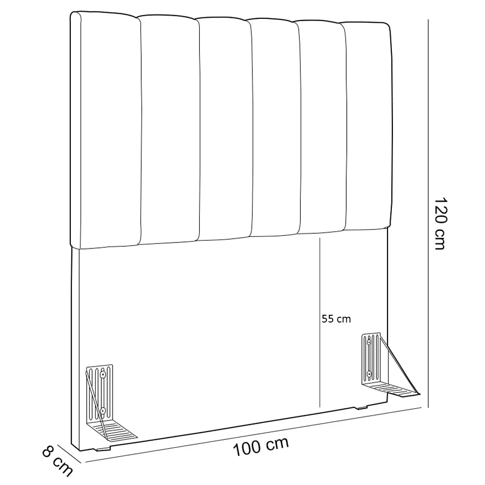 Cabeceira Cama Box Solteiro 100 cm Dália W01 Couríssimo Marrom - Lyam Decor - 6