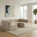 Ver imagem 3 de Sofá Modular Boucle Kit 5 Módulos Sofá em U 3 Meios e 2 Cantos Espuma Premium a Vácuo 3,85m - Bege