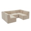 Ver imagem 2 de Sofá Modular Boucle Kit 5 Módulos Sofá em U 3 Meios e 2 Cantos Espuma Premium a Vácuo 3,85m - Bege