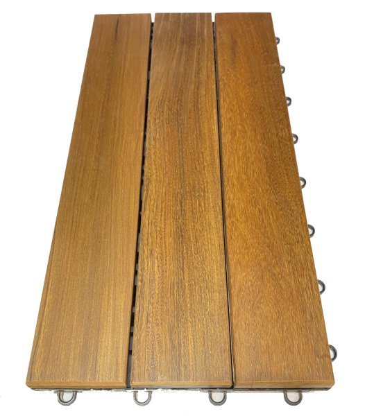 Deck de Madeira Modulado com Base Plástica 3 Ripas 30x60 - Unid - 2