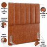 Cabeceira Cama Box Solteiro 100 cm Dália W01 Couríssimo Camel - Lyam Decor - 4