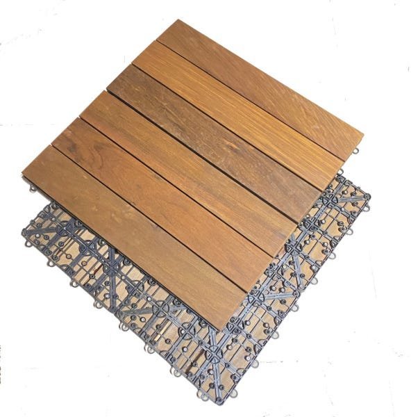 Deck Modulado 6 Ripas 60x60 Kit 4 Peças (1,33m²) - 1