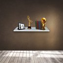 Ver imagem 2 de Prateleira Simples Branca 80x15cm Com Suporte Em Mdf