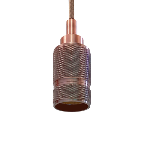 Pendente Luxo Soquete E27 Alumínio Detalhado Bronze Vermelho com Lâmpada de Filamento Led G80