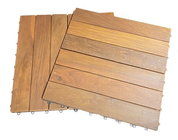Deck Modulado 6 Ripas 60x60 Kit 10 Peças (3,33m²) - 2