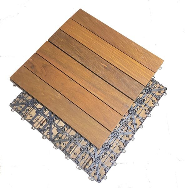Deck Modulado 6 Ripas 60x60 Kit 10 Peças (3,33m²) - 1
