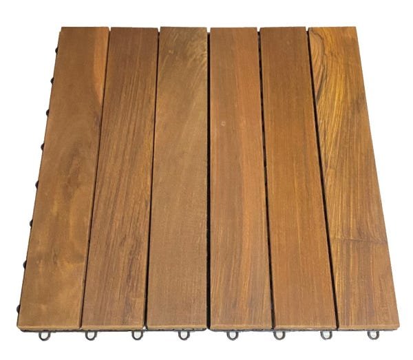 Deck Modulado 6 Ripas 60x60 Kit 10 Peças (3,33m²) - 3