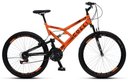 Ver imagem 1 de Bicicleta Gps 148 Dupla Suspensão e Freios V-brake, Aro 26 Aero, 36 Raias, 21 Marchas Colli Laranja