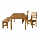 Ver imagem 2 de Conjunto Mesa 180cm 2 Cadeiras e 1 Banco Área Gourmet Madeira Maciça Ventimiglia Yescasa Marrom/Nogueira