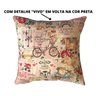 Kit 2 Capas de Almofada Impermeável Belize Zíper Invisível 45cmx45cm:Paris Fundo Rosa - 2