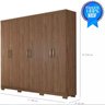 Guarda-Roupa Casal 100% MDF 6 Portas - Avelã - 2