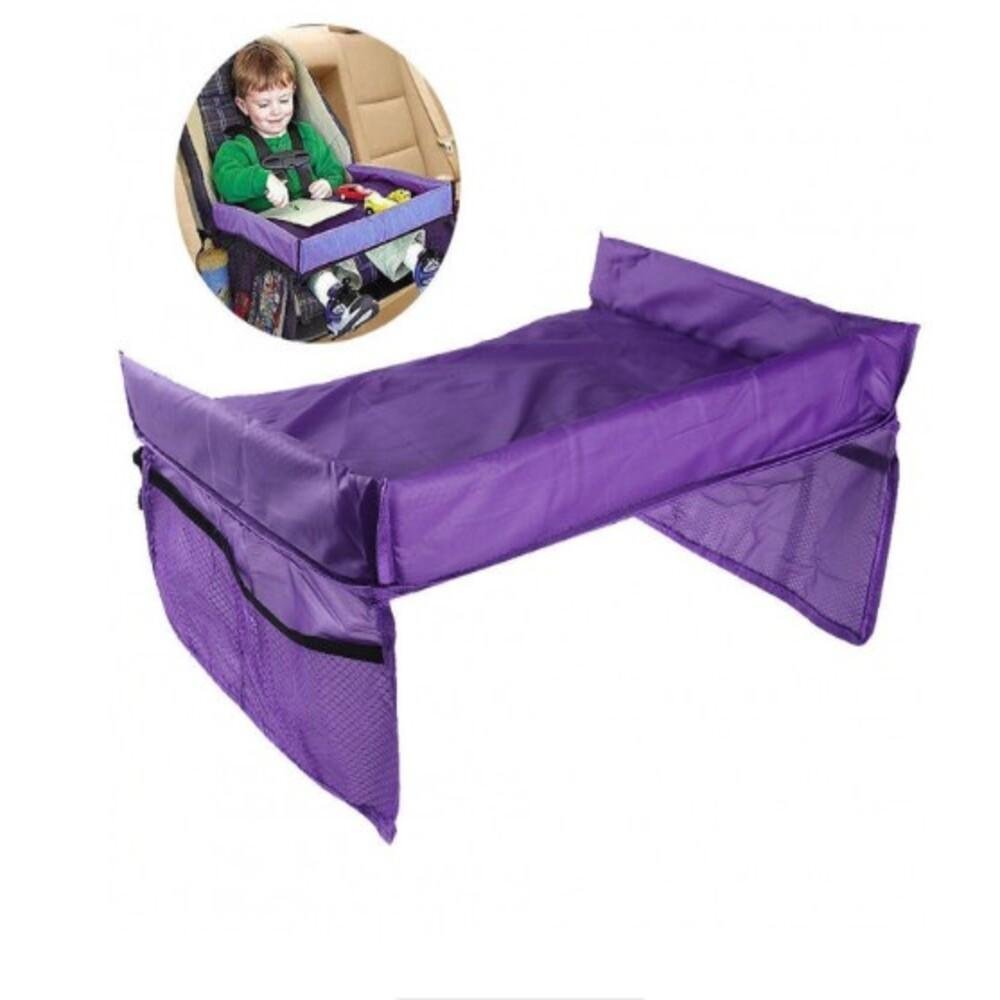 MESA INFANTIL DOBRÁVEL ROXA MESINHA DE ATIVIDADES CARRO CASA COM ORGANIZADOR DOBRAVEL IMPERMEÁVEL