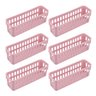 Kit 06 Cestos Organizadores 7x25cm Slim 1,5 Litros - Wp Connect - Rosa - 1