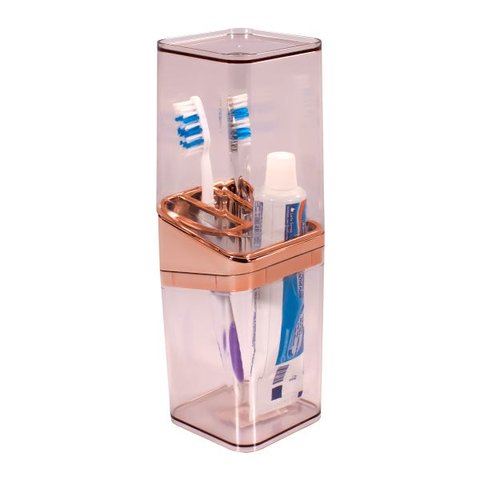 Porta Escova de Dente de Bancada Slim - Wp Connect - Rosé Gold