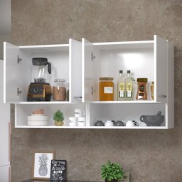 Armário Aéreo Módulo Suspenso Parede Lavanderia Cozinha 4 portas AJL STORE AÉREO - 3 Armário Aéreo Módulo Suspenso Parede Lavanderia Cozinha 4 portas AJL STORE AÉREO - 3