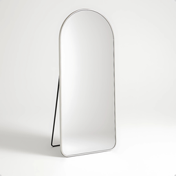 Espelho Lopazzi Arcos Base Reta 170x70cm Suporte de Chão Grande Corpo Inteiro Moderno Luxo - Prata - 1